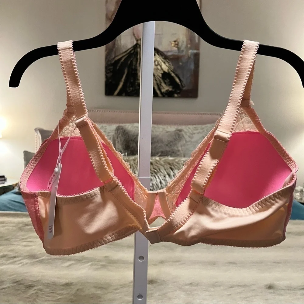 New FREYA ICON AA16633MIX Pink Nude Lace 38G Underwire Sexy Bow Bra